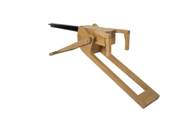 Unique handmade wooden gun from varnished oak wood
